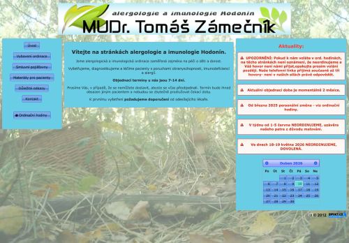 Zobrazit webové stránky Alergologie a imunologie - MUDr. Tomáš Zámečník