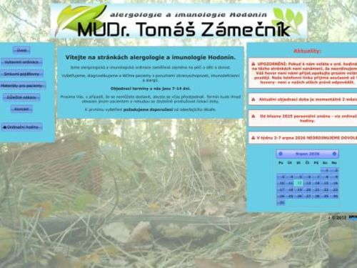 Alergologie a imunologie - MUDr. Tomáš Zámečník