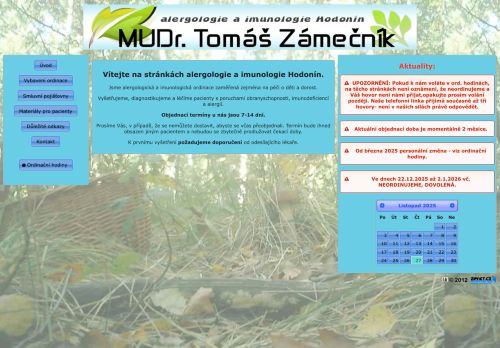 Zobrazit webové stránky Alergologie a imunologie - MUDr. Tomáš Zámečník