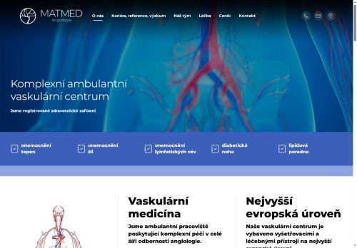 Zobrazit webové stránky Angiologie MATMED s.r.o. - MUDr. Jiří Matuška, MUDr. Hana Jankovičková, MUDr. Ján Šenitko