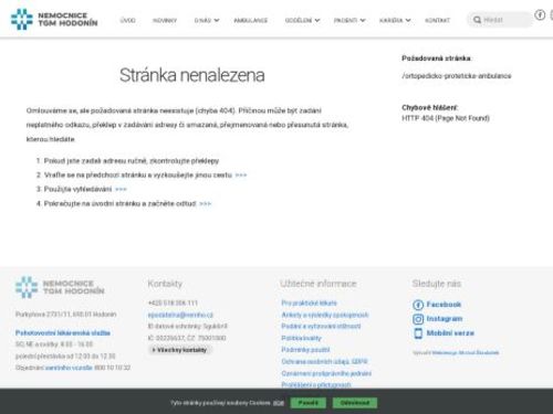 Ortopedicko – protetická ambulance Nemocnice TGM Hodonín