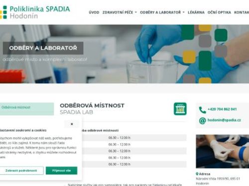 Odběrová místnost SPADIA LAB - Poliklinika SPADIA Hodonín