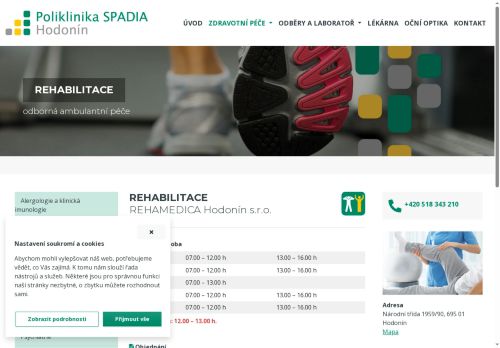 Zobrazit webové stránky Rehabilitace REHAMEDIA Žacléř a.s. - Poliklinika SPADIA Hodonín