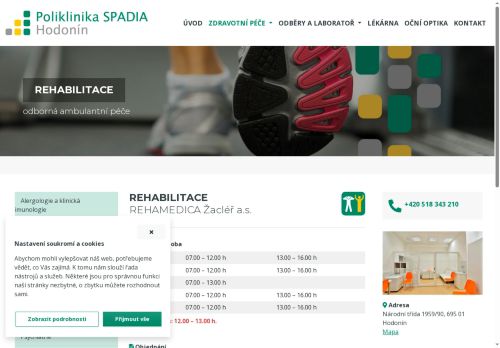Zobrazit webové stránky Rehabilitace REHAMEDIA Žacléř a.s. - Poliklinika SPADIA Hodonín