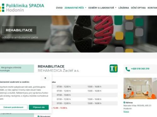 Rehabilitace REHAMEDIA Žacléř a.s. - Poliklinika SPADIA Hodonín