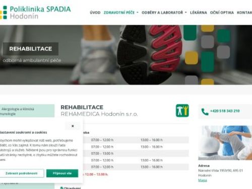 Rehabilitace REHAMEDIA Žacléř a.s. - Poliklinika SPADIA Hodonín