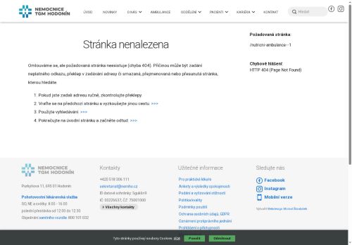 Zobrazit webové stránky Nutriční ambulance Nemocnice TGM Hodonín