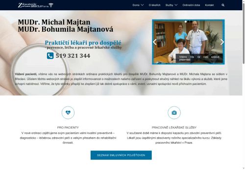 Zobrazit webové stránky Praktický lékař pro dospělé - MUDr. Michal Majtan, MUDr. Bohumila Majtanová