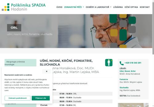 Zobrazit webové stránky ORL ambulance - MUDr. Anna Horsáková