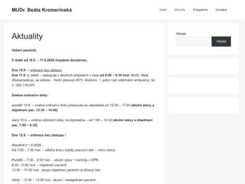 Praktický lékař pro dospělé Bekromedica s.r.o. - MUDr. Beáta Kromerinská