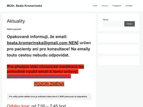 Praktický lékař pro dospělé Bekromedica s.r.o. - MUDr. Beáta Kromerinská
