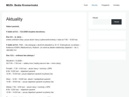 Praktický lékař pro dospělé Bekromedica s.r.o. - MUDr. Beáta Kromerinská