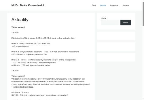 Zobrazit webové stránky Praktický lékař pro dospělé Bekromedica s.r.o. - MUDr. Beáta Kromerinská