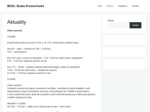 Praktický lékař pro dospělé Bekromedica s.r.o. - MUDr. Beáta Kromerinská