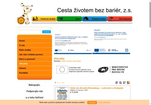 Webové stránky Cesta životem bez bariér, z.s., Kutná Hora