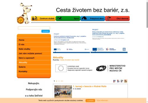 Webové stránky Cesta životem bez bariér, z.s., Kutná Hora