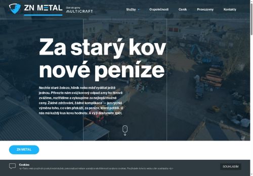 Webové stránky ZN Metal s.r.o., Jaroslavice