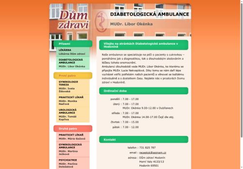 Zobrazit webové stránky Diabetologická ambulance - MUDr. Libor Okénka