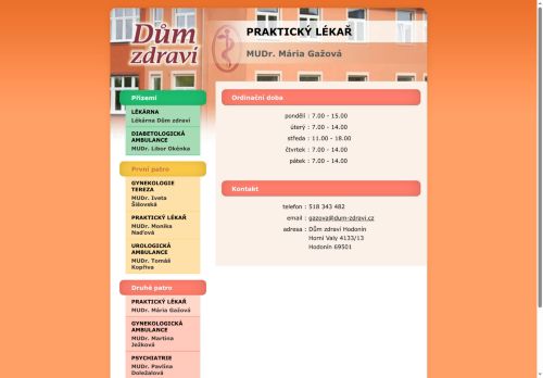 Zobrazit webové stránky Praktický lékař pro dospělé - MUDr. Mária Gažová