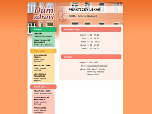 Praktický lékař pro dospělé - MUDr. Mária Gažová