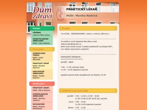 Praktický lékař pro dospělé - MUDr. Monika Naďová