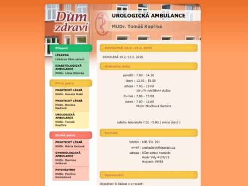 Urologická ambulance - MUDr. Tomáš Kopřiva