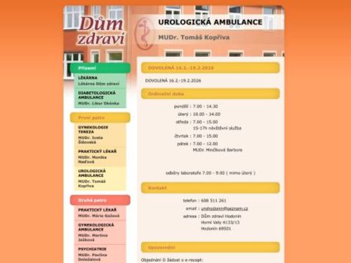 Urologická ambulance - MUDr. Tomáš Kopřiva