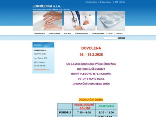 Praktický lékař pro dospělé JORMEDIKA s.r.o. - MUDr. Petr Jordán