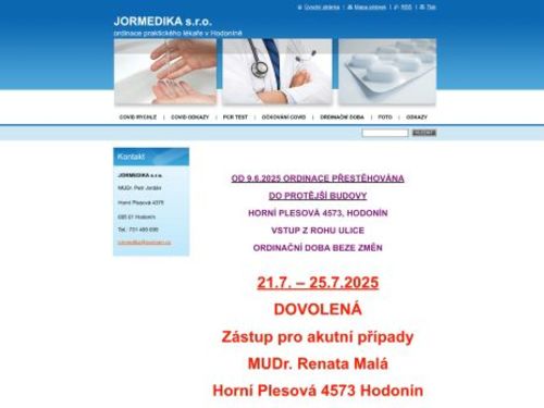 Praktický lékař pro dospělé JORMEDIKA s.r.o. - MUDr. Petr Jordán