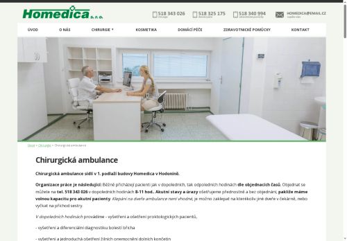 Zobrazit webové stránky Chirurgická ambulance Homedica s.r.o. - MUDr. Přemysl Dörr