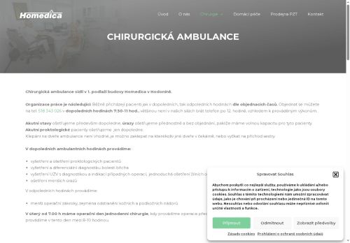 Zobrazit webové stránky Chirurgická ambulance Homedica s.r.o. - MUDr. Přemysl Dörr
