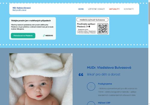 Zobrazit webové stránky Praktický lékař pro děti a dorost - MUDr. Vladislava Bulvasová