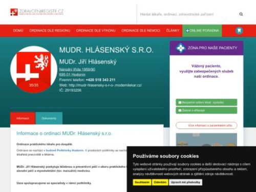 Praktický lékař pro dospělé - MUDr. Jiří Hlásenský