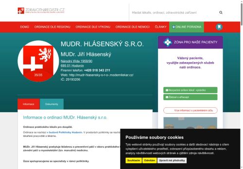 Zobrazit webové stránky Praktický lékař pro dospělé - MUDr. Jiří Hlásenský