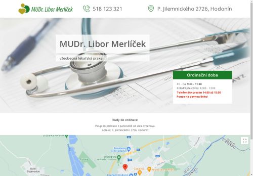 Zobrazit webové stránky Praktický lékař pro dospělé - MUDr. Libor Merlíček