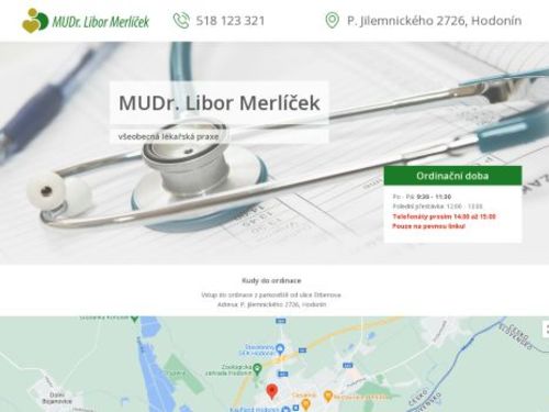 Praktický lékař pro dospělé - MUDr. Libor Merlíček