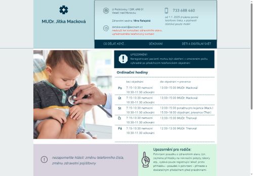 Zobrazit webové stránky Praktický lékař pro děti a dorost - MUDr. Jitka Macková