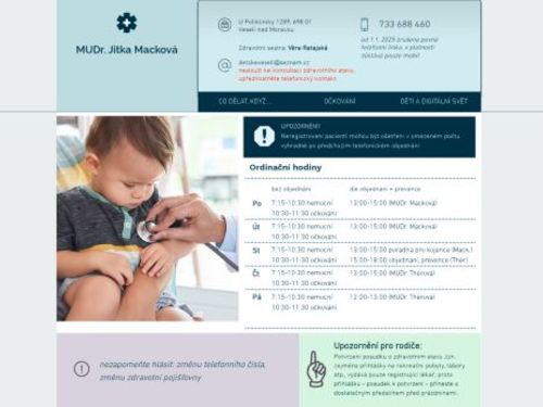 Praktický lékař pro děti a dorost - MUDr. Jitka Macková