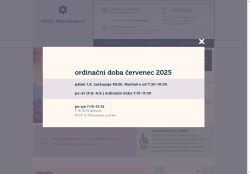 Zobrazit webové stránky Praktický lékař pro děti a dorost - MUDr. Jitka Macková