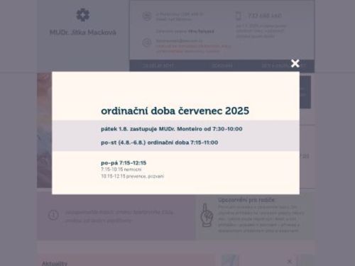 Praktický lékař pro děti a dorost - MUDr. Jitka Macková