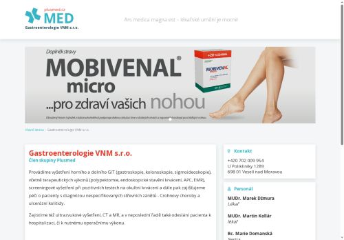Zobrazit webové stránky Gastroenterologie VMN s.r.o. - MUDr. Roman Halouzka, MUDr. Marek Džmura
