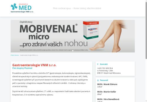 Zobrazit webové stránky Gastroenterologie VMN s.r.o. - MUDr. Roman Halouzka, MUDr. Marek Džmura