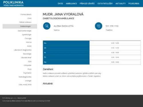 Diabetologická ambulance - MUDr. Jana Vyoralová