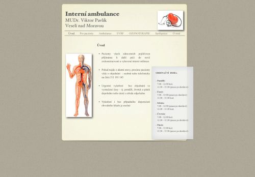 Zobrazit webové stránky Interní a cévní ambulance - MUDr. Viktor Pavlík