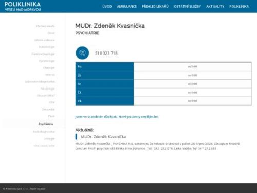 Psychiatrická ambulance - MUDr. Zdeněk Kvasnička