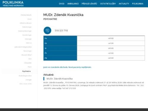 Psychiatrická ambulance - MUDr. Zdeněk Kvasnička