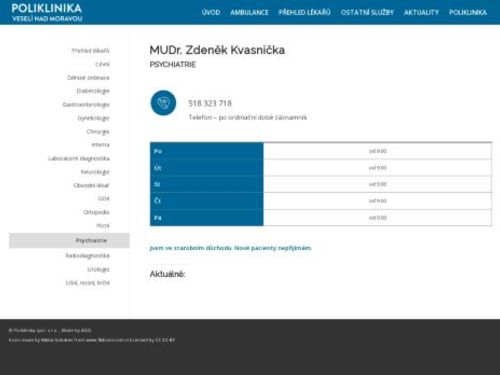 Psychiatrická ambulance - MUDr. Zdeněk Kvasnička