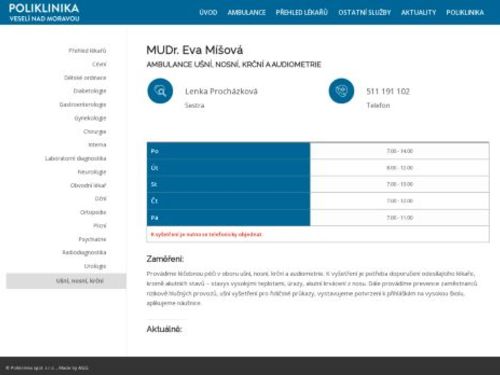 ORL ambulance - MUDr. Eva Míšová