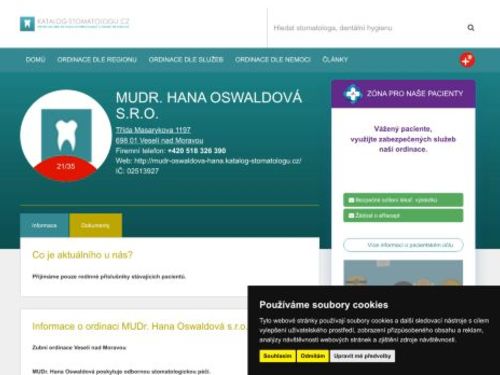 Zubní ordinace - MUDr. Hana Oswaldová