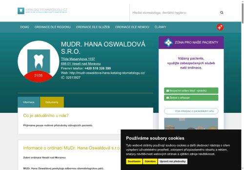 Zobrazit webové stránky Zubní ordinace - MUDr. Hana Oswaldová